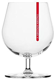 ARNSTADT KRISTALL Cognac Glas Redstripe Clear Kristallglas Mundgeblasen Handgeschliffen 235 ml 13,5 cm Handmade in Germany