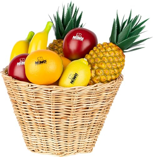 Nino Percussion Fruit Shaker Set, Mehrfarbig (NINOSET536) | Musikinstrument für Kinder ab 3 Jahren, 18 Stück, Kunststoff