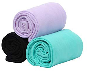 EVERSWE Microfaser 40 DEN Kinder Strumpfhose für Mädchen 3er Pack (Lila/Blau/Schwarz,8-10)