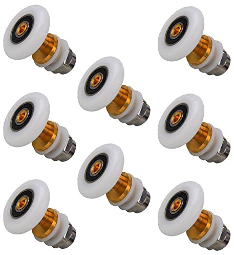BBAOO Blanc 1 8 Pièces Roulette Douche 25mm, de Porte Douche, Coulissante Salle Bains pour Sur Roulettes