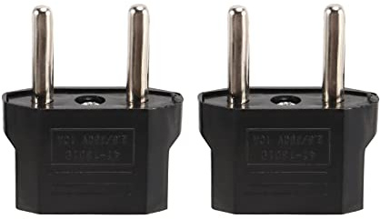 Torribala 2 x Adaptador Conversor Enchufe Americano a Europeo Clavija Corriente Negro