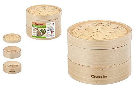 Vaporiera Quttin Bambù 2 livelli (23-21 x 15.5 cm)