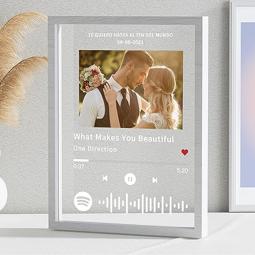 iDIY Marco de Spotify Personalizado con Foto -Placa Personalizada de Spotify,Regalo Original Mujer,Regalo Aniversario Personalizado, Regalo para hombre, mujer, pareja,Navidad,San Valentín,…