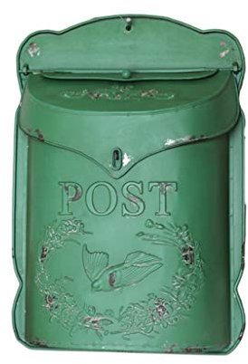 Boîte aux Lettres, boîtes aux Lettres de sécurité murales de Style Anglais en métal Vintage américain avec 2 clés pour Mur extérieur, Mariage