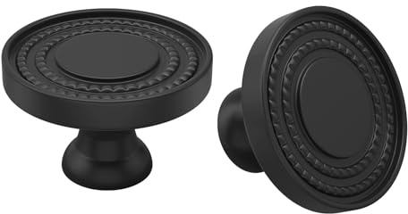 LONTAN 10 Pack Black Cupboard Knobs Small Black Cabinet Knobs Zinc Alloy Special Patterns Kitchen Drawer Pulls
