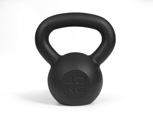 ZIRPO Kettlebell 10 kg, Kugelhantel aus Gusseisen, Kugelgewicht in 8 Varianten, Schwunghantel für Krafttraining, Workout und Profi Fitness, Schadstoffgeprüft
