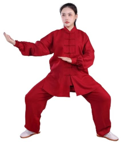 Weicher Kung-Fu-Kampfsportanzug, Tai-Chi-Anzug, Damen-Baumwollleinen, chinesische Performance-Jacke, Hose, Kampfsport-Yaga-Sportbekleidung (Farbe: B, Größe: (CE (XXL)))