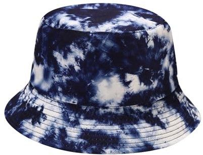 SRZYMJ Sommer Bucket Hat Packable Sailor Fisherman Caps zum Angeln Golf Camping Reisen Großer Kopf Breite Krempe Sonnenschutz Kopfbedeckung für Männer Frauen Dunkelblau