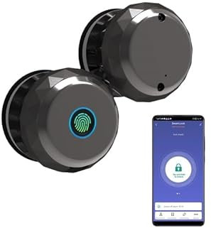 Smart Door Knob, Fingerprint Door Lock with APP Control and Key, Quick Access Door Knob for Bedroom, Home, Offices, Apartments and Hotels