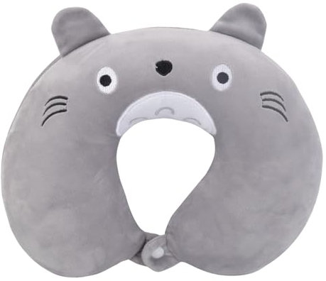 Shengxi Almohada Viaje Niños, Almohada de Viaje Almohada en Forma de U Almohada Viscoelástica Cojin Viaje Cuello Cojin Avion Cuello para Niños Adultos Automóviles Aviones Viajes (Gris)