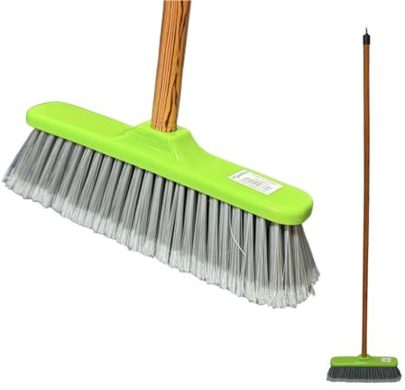 NEW Indoor Soft Bristle Broom Sweeping Brush - Perfect For Kitchen Broom for Laminate, Vinyl or Wooden Floor Sweep 28cm Wide