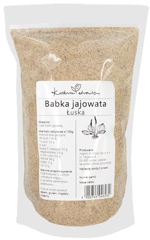 Psillio Cuticola Naturale 1 kg | Ricco di Fibre, Supporto alla Digestione e al Transito Intestinale, Ideale per Ricette Low Carb, Bevande e Preparazioni Salutari | KUCHNIA ZDROWIA