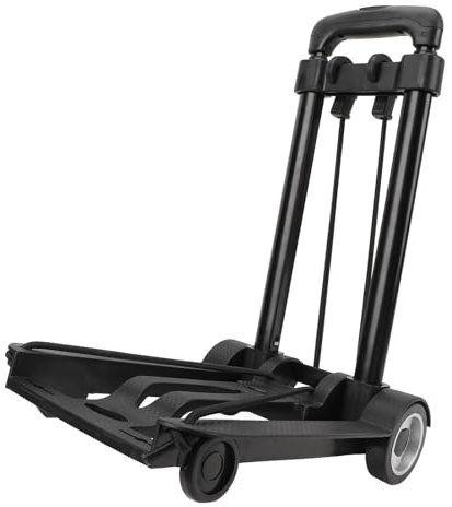 Chariot à Main Pliable Portable, Diable Pliable, Compact et Robuste à 4 Roues Sécurisées, Chariot à Bagages Robuste pour Le Déplacement du Shopping