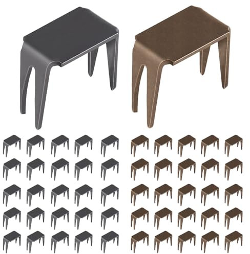 50stk Reißverschlussstopper, Reißverschluss-Reparaturset Nr. 5 Reißverschlussstopper-Enden Reißverschluss-Unter und Oberstopper für Taschen Jacken Zelte Mäntel (Bronze und Silber-Rotguss)