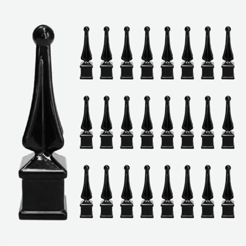 FENCINGKART Aluminum Finial, 5/8 inch, Black Powder Coated, for Ornamental Fence (25)