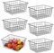 Hniuyun Paquete de 6 cestas de alambre negro, organizador de encimera para armarios de cocina, cestas de almacenamiento de metal para garaje, nevera, dormitorio, baño, lavandería, 28 x 22 x 12 cm