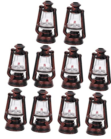 LALADEFIEE Miniatur Kerosinlampe Metall Retro Dekor Für Weihnachten Halloween Party Ornamente 2 Zoll Kleine Petroleumlampe Modell Langlebiges Hängendes Laternenlicht Für Wohn Und Bürodekoration