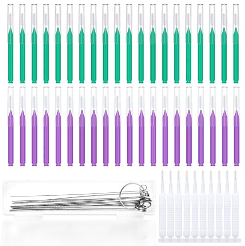 60pcs Shower Head Cleaner Tools Kit, 2 Designs Shower Head Cleaning Brushes Multi-Size Showerhead Anti-Clogging Cleaner Picks for Bathroom Small Hole Nozzle Gaps Slot (Purple, Green, White)