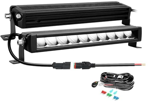 Willpower Led Lichtleiste Balken 12V 24V 12 30W für Auto Offroad KFZ | Lightbar Arbeitsscheinwerfer, mit 12V Kabelbaum, 6000K Weiß, IP67 Wasserdicht, Beleuchtung für Traktor ATV Boot Quad