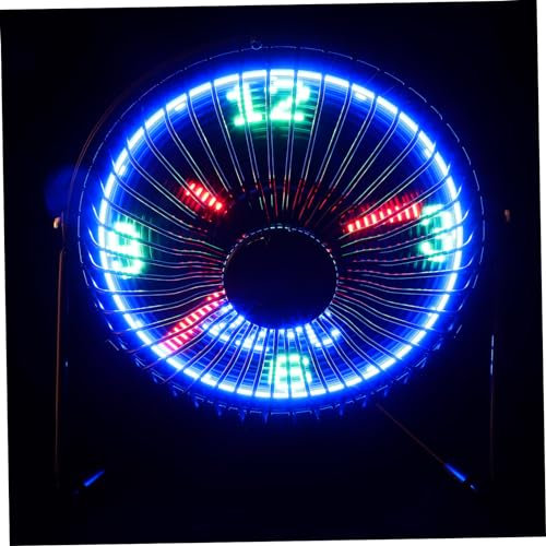 DIYEAH Ventilador Usb De Escritorio Reloj Led Mini Ventilador Portátil De Metal Pantalla De Temperatura Hogar Oficina De Cooling Fan