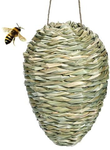 Nid de guêpes Fausse guêpes - Nid de frelons - Crochet - Faux nid de guêpes à suspendre - Pour repousser les guêpes devant la maison et le jardin