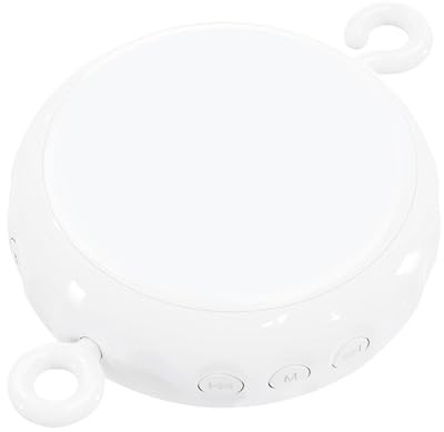 Boîte à musique pour enfant, toupie mobile, machine sonore berceuse, contrôle du volume, rotation automatique à 3 modes, aide apaisante pour chambre d'enfant, 13 x 8,9 x 3,3 cm, couleur blanche, 1