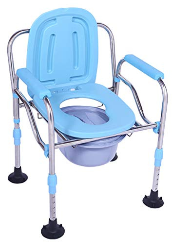 JMOUZHG Sedia da Toilette Telaio di Sicurezza da Bagno Pieghevole Sedile WC Sedia da Comodino Regolabile in Altezza Sedia da Doccia da Bagno Max.150Kg