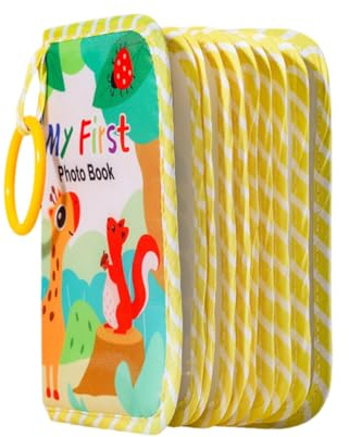 Baby Photo Album Holds 17 6x4 Photos First Year Soft Cloth Family Photo Book with Custom Name Card and Name Tag Soft Cloth Keepsake Gift for Newborns Toddler Boy Baby Showers