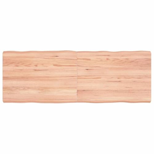 ROMHZKS Tischplatte 140x50x(2-6) cm Massivholz Behandelt Baumkante DIY Holzplatte Bauholzplatte DIY Holzprojekte für Schreibtisch Wohnzimmer