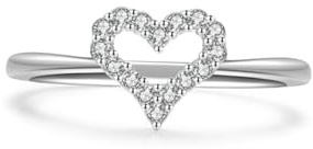 Whoiy Trauringe 950 Platin, Ehering Echtgold Hochzeits Ringe mit Moissanite Herz Damenringe Größe 63 (20.1)