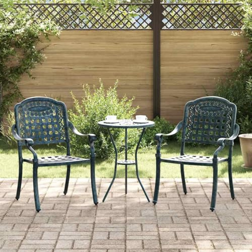 Frdhee Verandamöbel,Gartenstuhl 2 pcs Grün 55 x 56,5 x 91cm Aluminium,Bistrostuhl für Garten, Terrasse