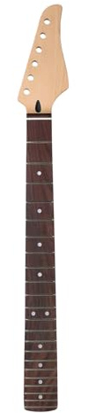 Depisuta Mástil de Guitarra Eléctrica de Arce, 22 Trastes, Diapasón de Palisandro, Incrustaciones de Puntos Laterales con Varilla de Armadura Ajustable, Mástil de Arce para Guitarra