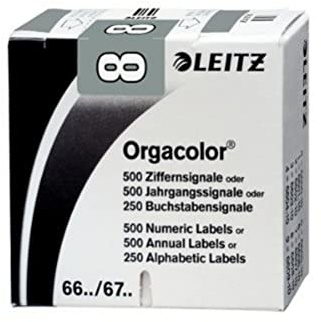 Leitz 66081000 Orgacolor Ziffernsignal 8, 500 Stück, grau