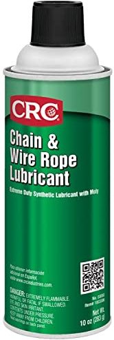 CRC Chain And Wire Rope Lubricant, 10 Wt Oz, Extreme Duty Synthetic Lubricant With Moly, Aerosol Spray