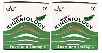 Nasara Original Kinesiologisches Physio Sport Tape: Sparset mit 2 Tapes für Sport und Medizin, Rollengröße 5cm x 5m (2x Grün)