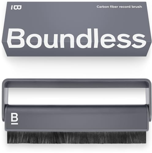 Boundless Audio Record Cleaner Brush - Carbon Fiber Anti-Static Vinyl Brush - Record Player Accessories for Vinyl Cleaning