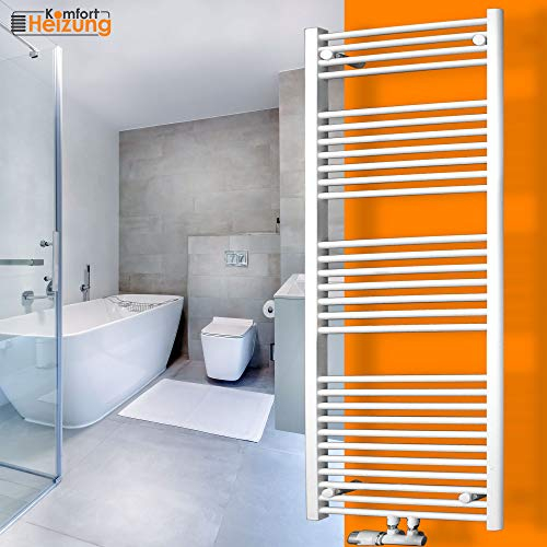 Gulfstream Komfort Badheizkörper 1800 x 600 mm in Weiß gerade Hochwertiger Handtuchheizkörper Handtuchwärmer