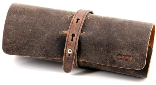 adorini Cigar Roll en cuir véritable marron