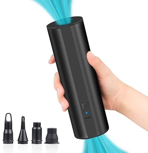 Elektrische Luftpumpe, Wiederaufladbare Akku Luftpumpe, Luftpumpe Elektrisch für Luftmatratze, Schlauchboot, Pool, Kabellose Schnell Inflator/Deflator mit 4 Düsen