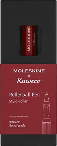Moleskine x Kaweco, Penna Roller Ricaricabile in Plastica ABS, per Scrivere e Prendere Appunti, Ricaricabile con 0,7 mm di Inchiostro Nero Incluso, Colore Rosso