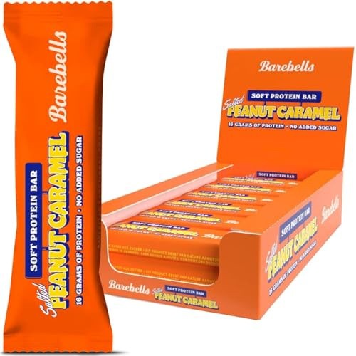 Barebells Protein Bars - 12 Count, 16g High Protein Treats – Sugar Free Chocolate Nutrition Bar, Low Carb – On The Go Breakfast or Post-Workout Snack (Peanut Caramel)