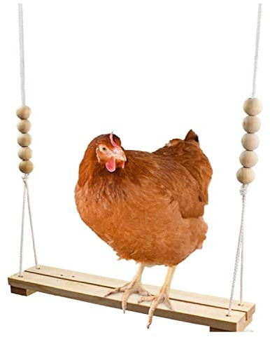 AOVNA Chicken Swing Wooden Hanging Swing Durable Chicken Swing Perch Hanging Toy for Chicken Bird