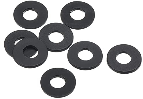 PATIKIL M4 Nylon Flache Unterlegscheiben 8 Pack 4mm ID 10mm AD Dichtungsringe Beilagscheiben Dichtring für Wasserhahn Rohrleitung Wasser Schlauch Befestigung Bolzen Schwarz
