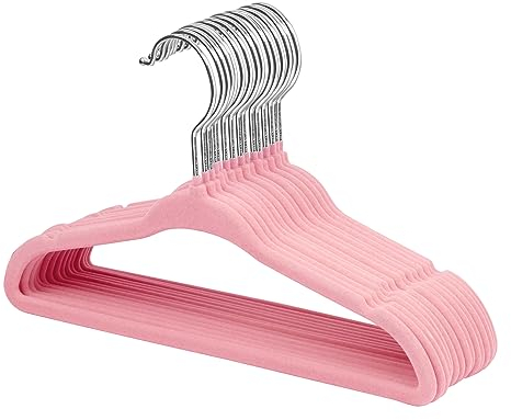 ManGotree 27 cm Samt-Kleiderbügel für Babys, rutschfeste Kleiderbügel für Kleinkinder und Kleinkinder, ultradünne Kleiderbügel für Kinderzimmer, mit 360° drehbarem Haken, platzsparende Kinderbügel für