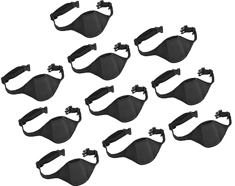 sourcing map Paquete de 10 cinturones de micrófono para fitness, micrófono, cinturón, bolsa de cintura ajustable para instructores, teatro, profesores, altavoces, color negro