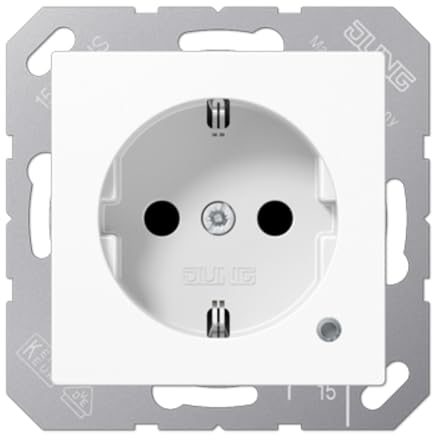Jung SPA1520KOWW Ind Schutzkontakt-Steckdose Silverp. AS, alpinweiß