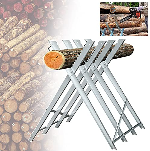 Joparri Sägebock Klappbar Sägegestell mit 150 Kg Tragkraft 81x80x80CM, Sägeständer Holzsägebock , Kettensägebock Holzbock für Holzsägearbeiten Brennholz