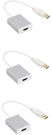 Gadpiparty 3pièces Adaptateur USB vers pour Pc Et Projecteur Convertisseur Vidéo Prise Charge De Résolutions Jusqu à Compatible avec Ordinateurs De Bureau Et Portables