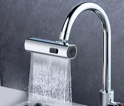 Taylor & Brown 360° Swivel Tap Aerator 4 in 1 Kitchen Faucet Sink Tap Bathroom Spray Head Attachment Attachment Waterfall 15-22mm Water Saving Splash Proof