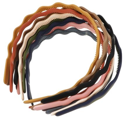 FRCOLOR Fascia per Chioma Donna in Plastica con Denti Ondulati 12 Pezzi Accessori Chioma Ragazza per Party e Spiaggia Stile Contemporaneo Colore Casuale